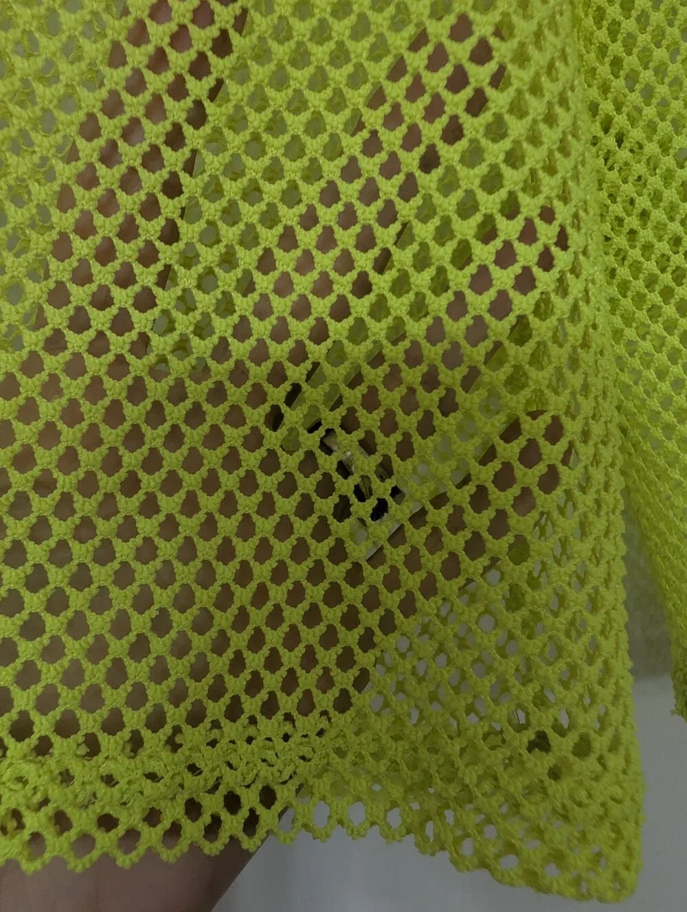 Neon Yellow/ Green  Mesh Swim Cover  Crop Top and Shorts
